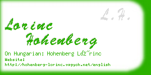 lorinc hohenberg business card